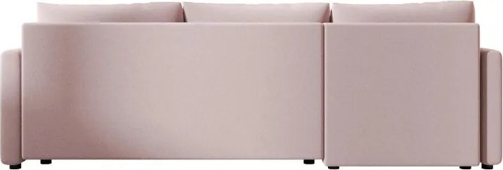 Rozkładana narożna sofa VENORIA 220x143 cm, pudroworóżowa, uniwersalna + 2 poduszki GRATIS