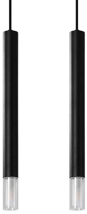 Czarna podwójna lampa wisząca tuba - 8X S160 S7-K08