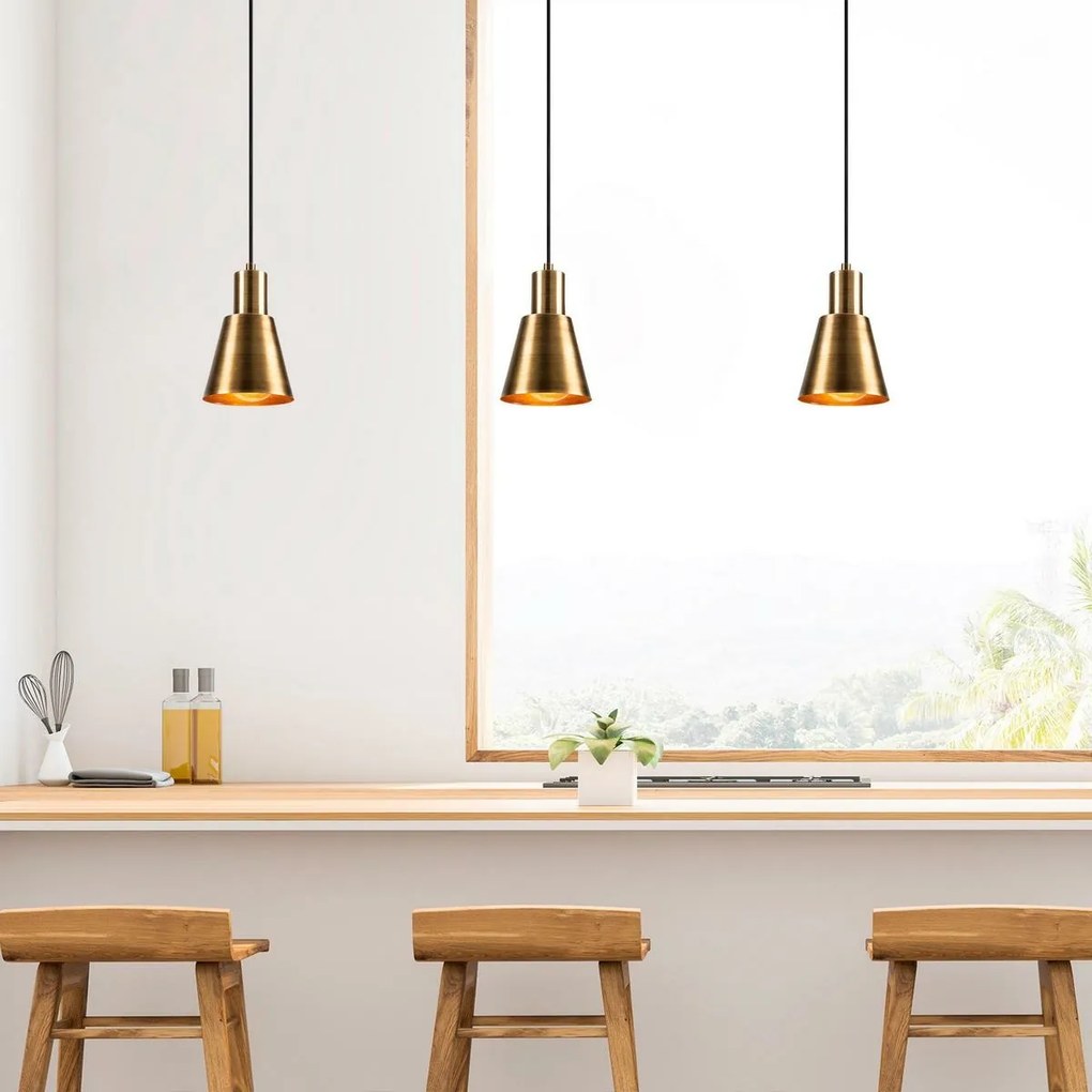 Lampa wisząca Kem - 6361, złota-czarna
