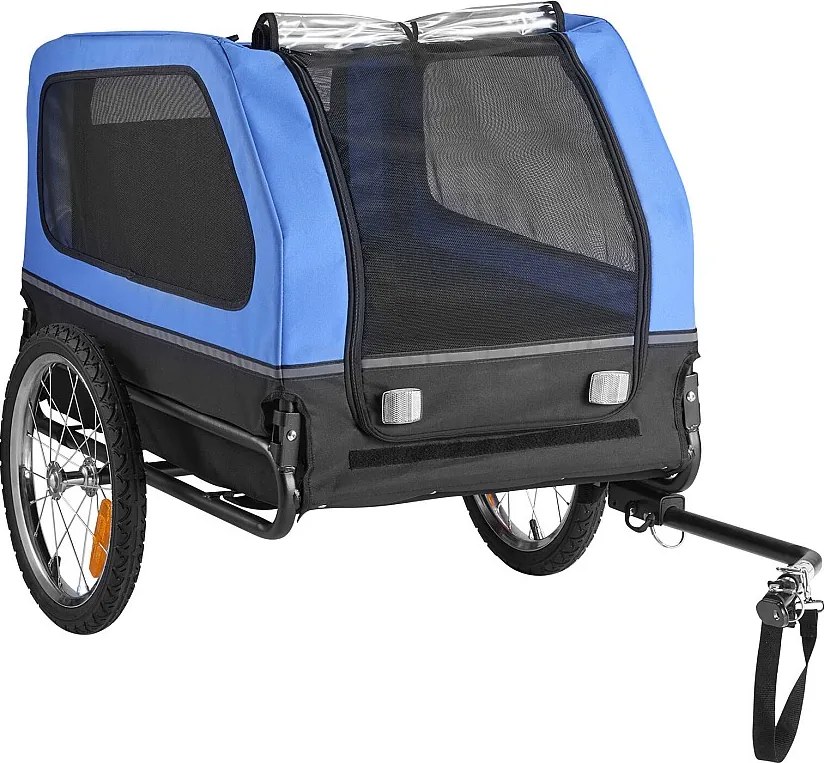 Przyczepa rowerowa SucceBuy dla Psa, Obciążenie 40 kg, Nosiciel dla Zwierząt Domowych z Rowerów, Rama Składana Łatwa z Kołem do Szybkiego Zwalniania, Reflektor