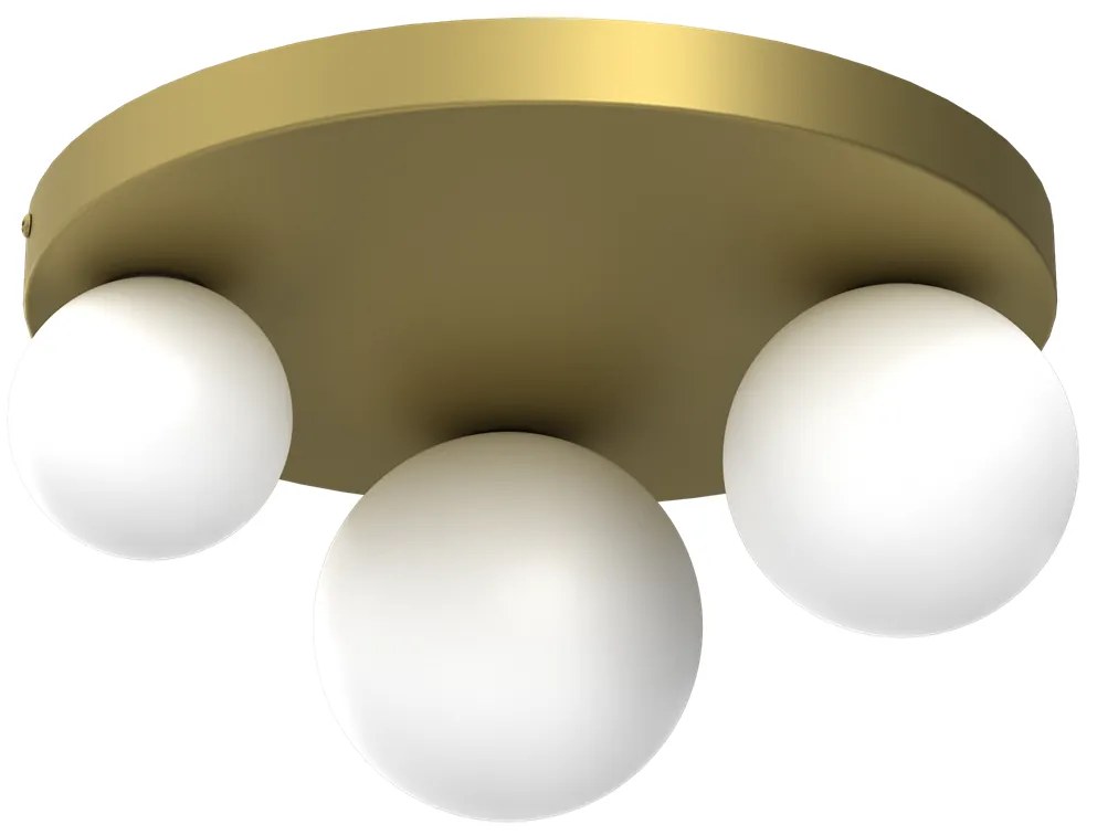 Lampa sufitowa BIBIONE GOLD 3xG9, złota, biała, 3 kule, na kole