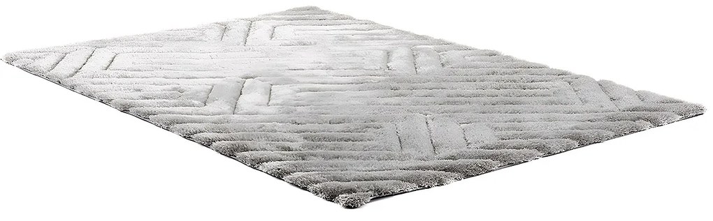 Dywan shaggy MAZE z efektem 3D – kolor szary – 160 × 230 cm