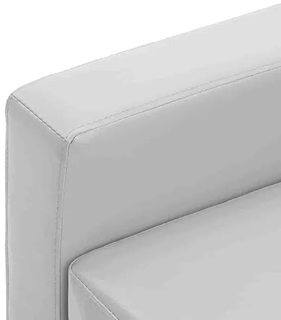 3-osobowa biała sofa z ekoskóry z podnóżkiem - Lencor 4Q