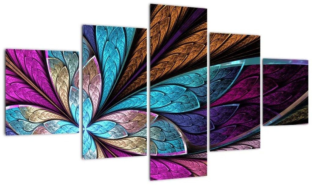 Obraz - Abstrakcja, kwiat (125x70 cm)