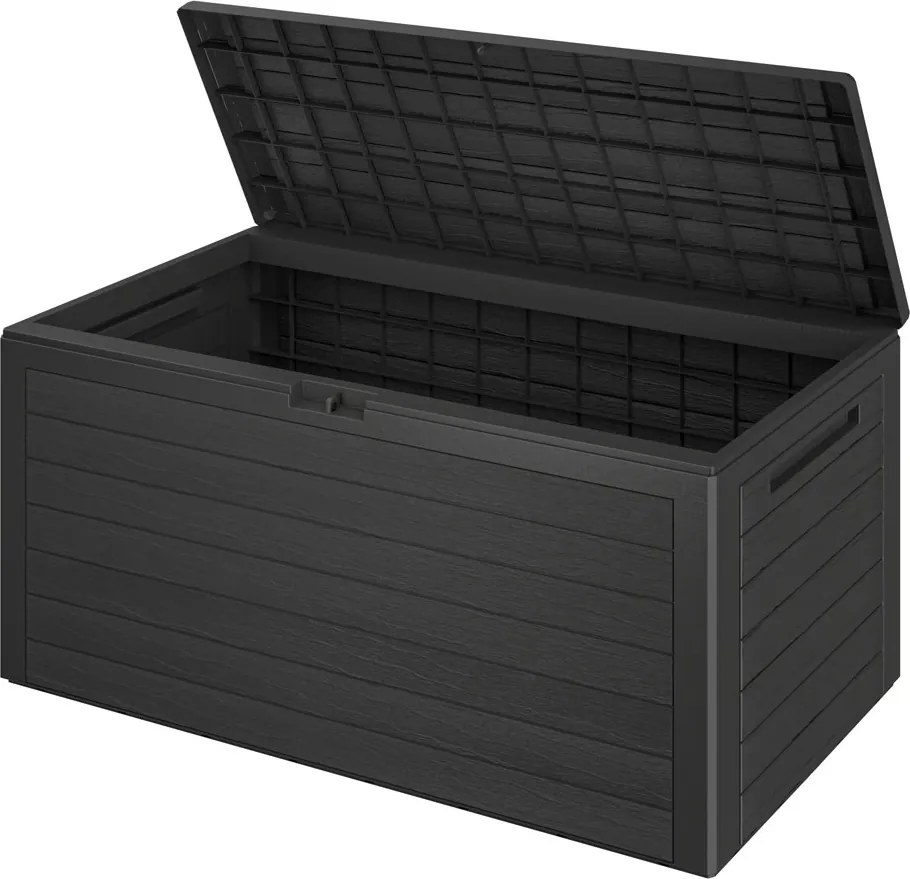 Pojemnik do przechowywania WOODEBOX, 280L, 120x46x57cm, antracytowa Prosperplast