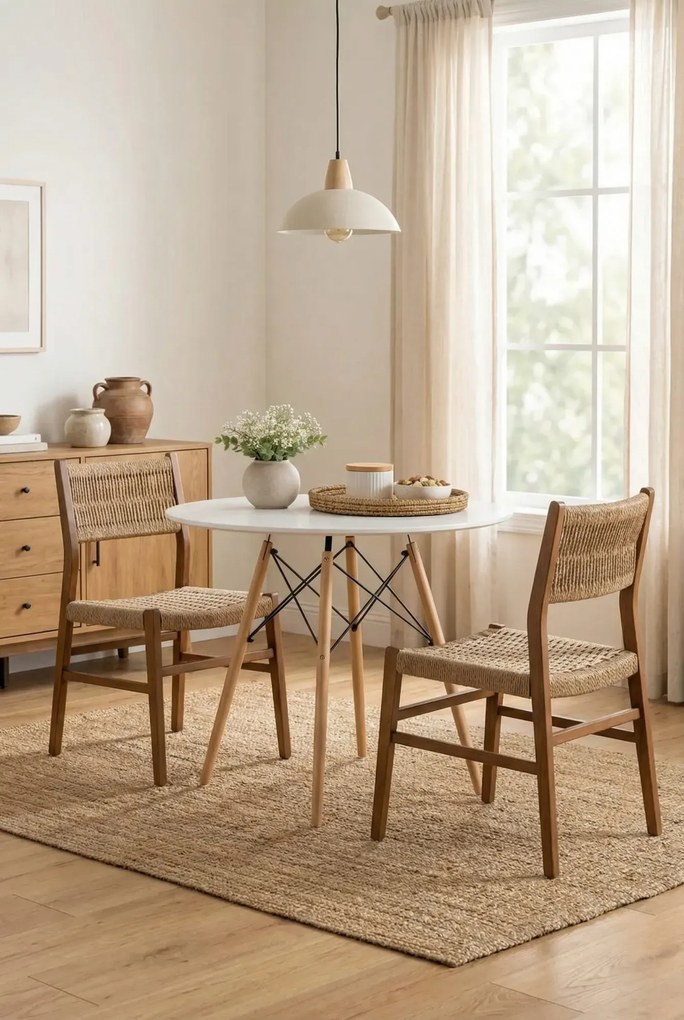 Okrągły Stół Biały Do Jadalni W Stylu Skandynawskim P2-D16