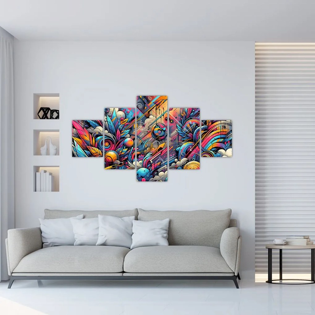 Obraz - Kolorowe graffiti (125x70 cm)