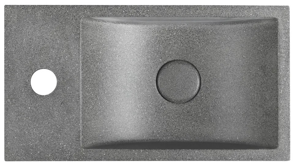 Ciemnoszara betonowa umywalka 40x22 cm Crest – Sapho