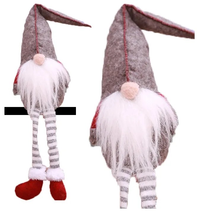 Krasnal dekoracyjny SANTA CLAUS 45 cm - więcej kolorów Kolor: Szary