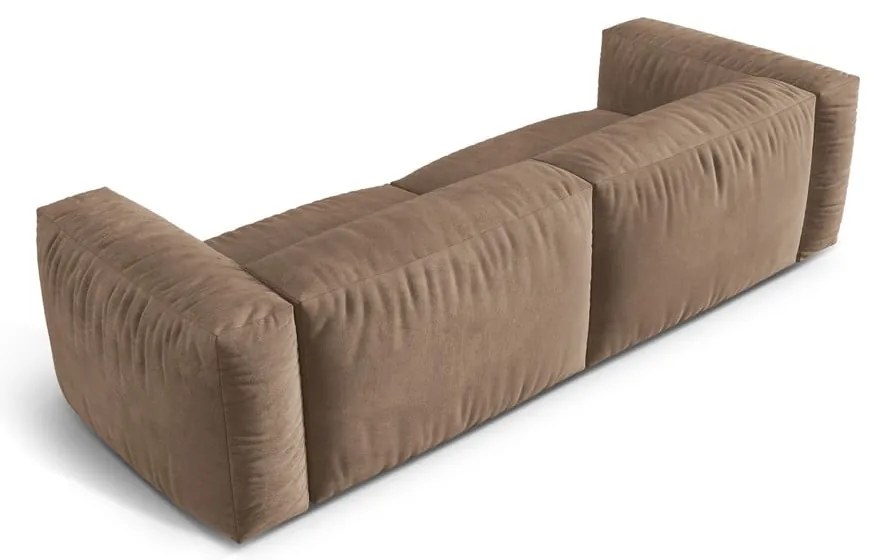 Jasnobrązowa aksamitna sofa modułowa 240 cm Martina – Micadoni