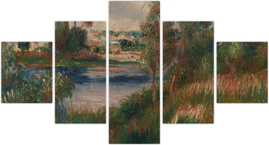 Obraz - Auguste Renoir, Landscape at Vetheuil, reprodukcje (125x70 cm)