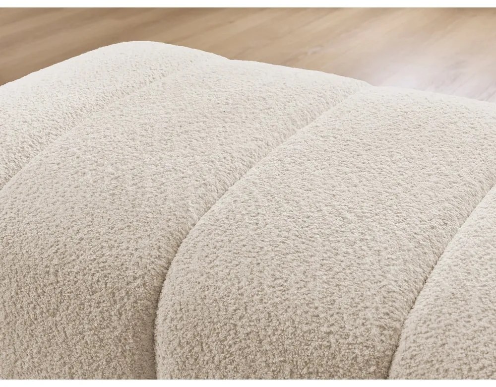 Beżowy podnóżek z materiału bouclé Annecy – Bobochic Paris