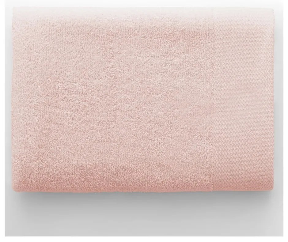Jasnoróżowy bawełniany ręcznik kąpielowy frotte 70x140 cm Amari – Restilo