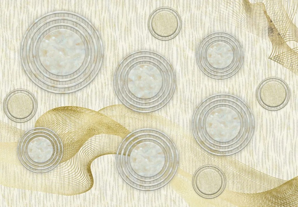 Fototapeta - Abstrakcja, marmurowe kręgi (196x136 cm)