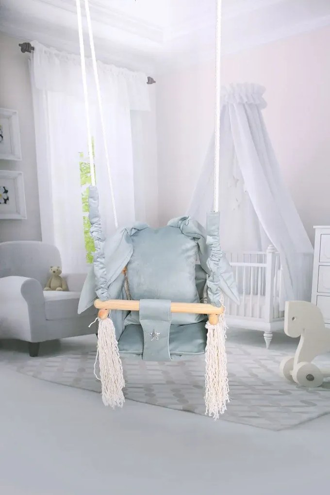 Szara huśtawka dla dzieci królik P2-R87