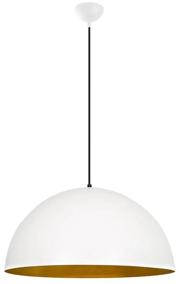 Biała lampa wisząca z metalowym kloszem ø 60 cm Sivani – Opviq lights