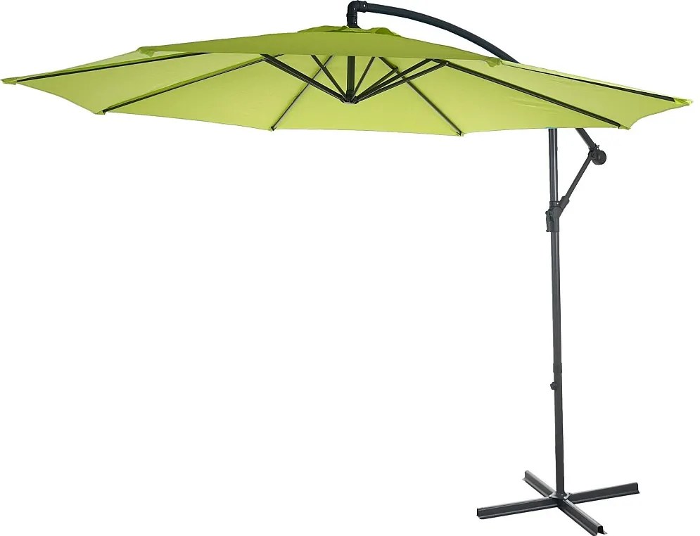 Uchylny parasol wspornikowy Terni,  zielono-cytrynowy bez stojaka