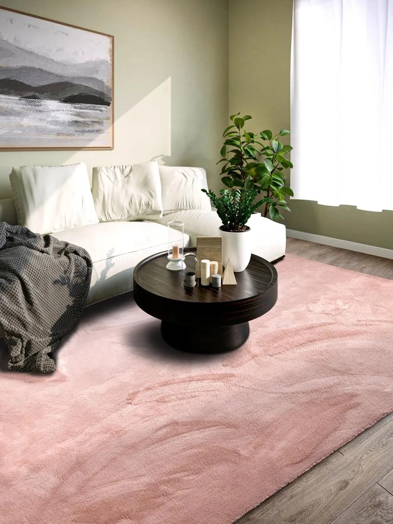 Dywan pluszowy Leon Villeroy & Boch pudrowy róż 160 cm x 230 cm