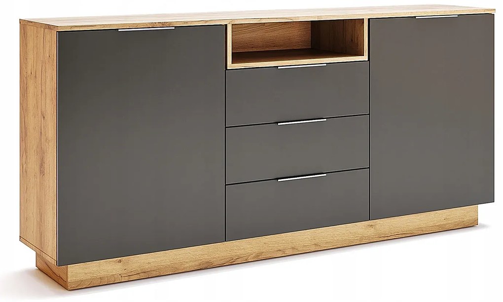 Nowoczesna komoda dąb craft + lava mat - Kyle 12X