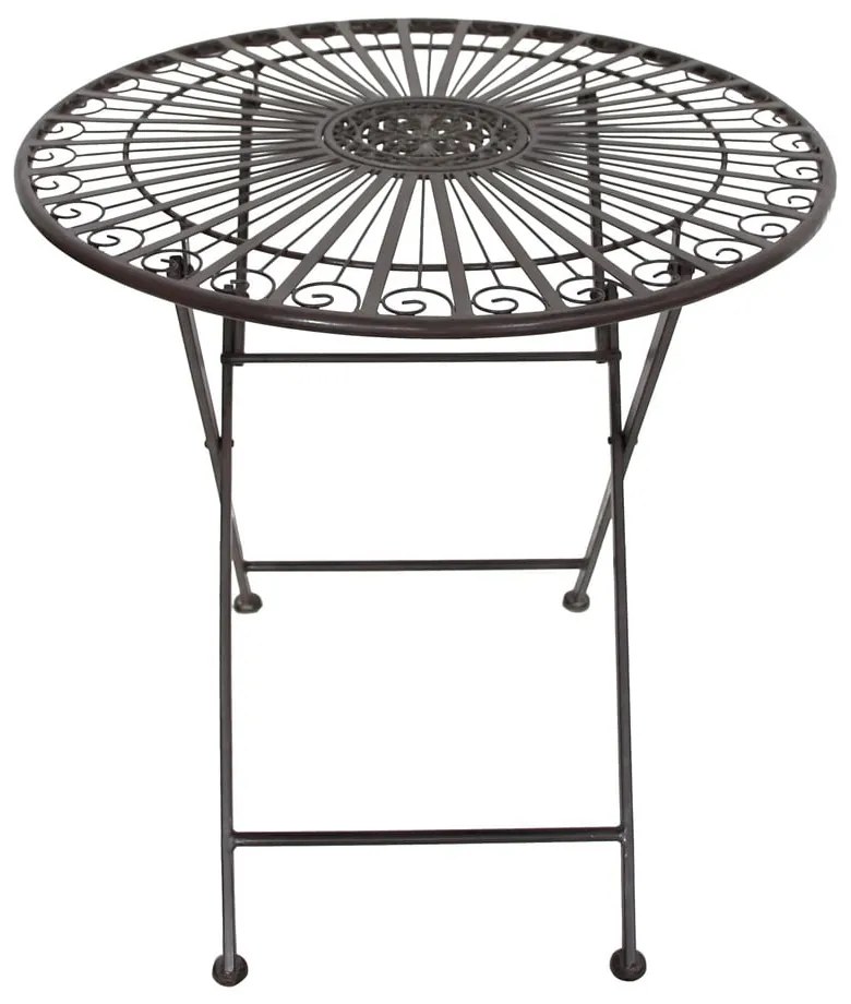 Ciemnobrązowy metalowy zestaw mebli ogrodowych dla 2 osób – Garden Pleasure