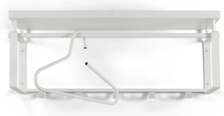 Biały metalowy wieszak ścienny z półką 70 cm Rex – Spinder Design