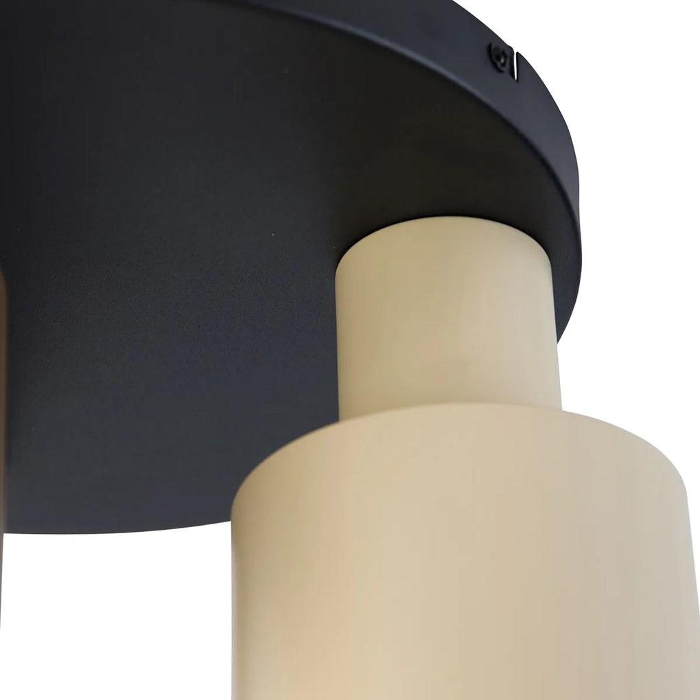 Lampa sufitowa brązowa z taupe i beżem 3-światłowa - Ans Nowoczesny Oswietlenie wewnetrzne