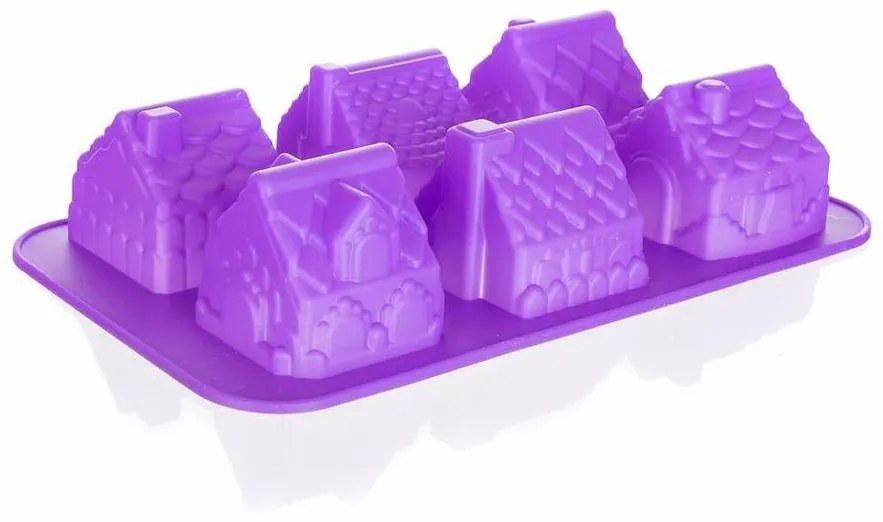 Banquet Forma silikonowa domki Culinaria Violet, 29,5 x 17,5 x 6 cm
