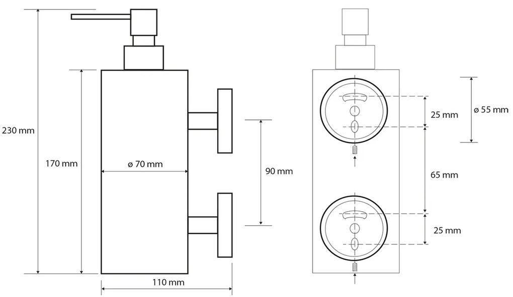 SAPHO XR102 X-Round dozownik mydła 550 ml, chrom