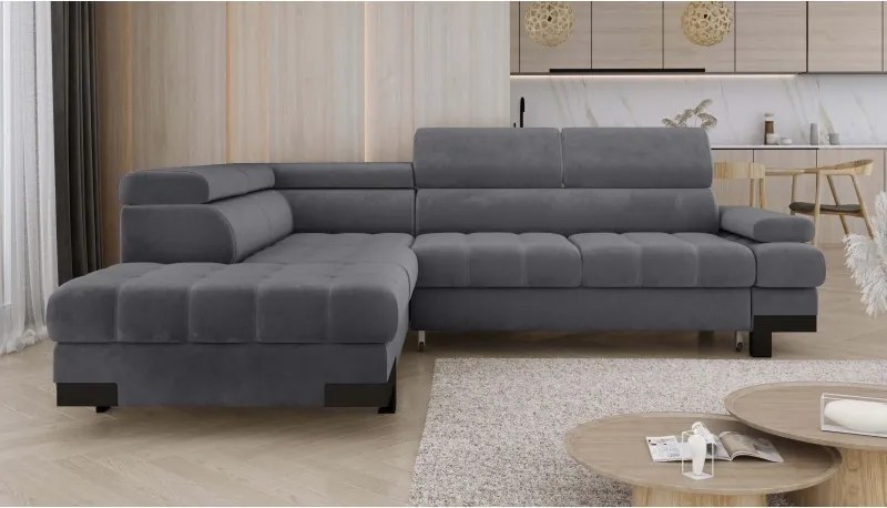 Narożnik SELVA L z funkcją spania i pojemnikiem Lewostronny w tkaninie SALVADOR 19 WERSAL