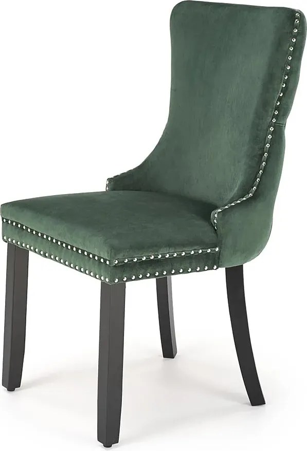 Zielone tapicerowane krzesło w stylu glamour R0-B08