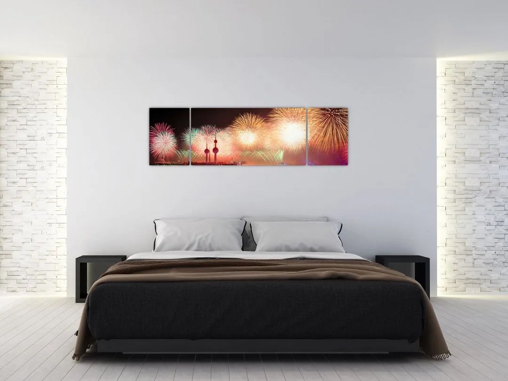 Obraz fajerwerków (170x50 cm)