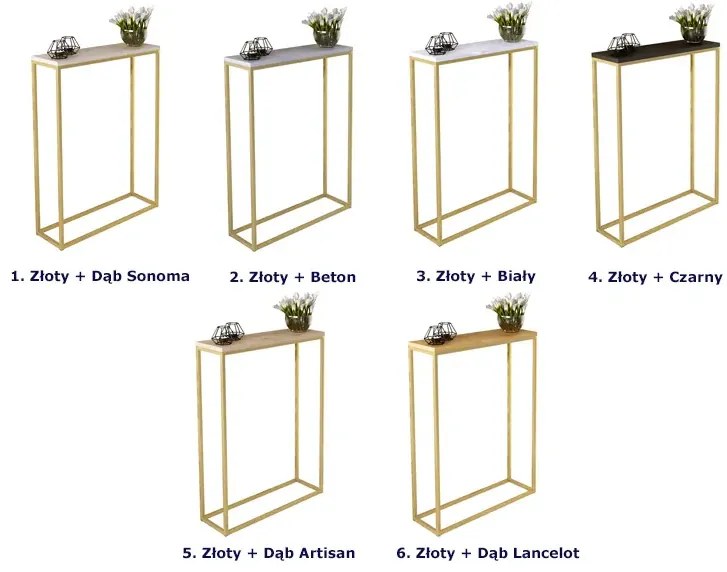 Nowoczesna konsola złoty + czarny D9-E46