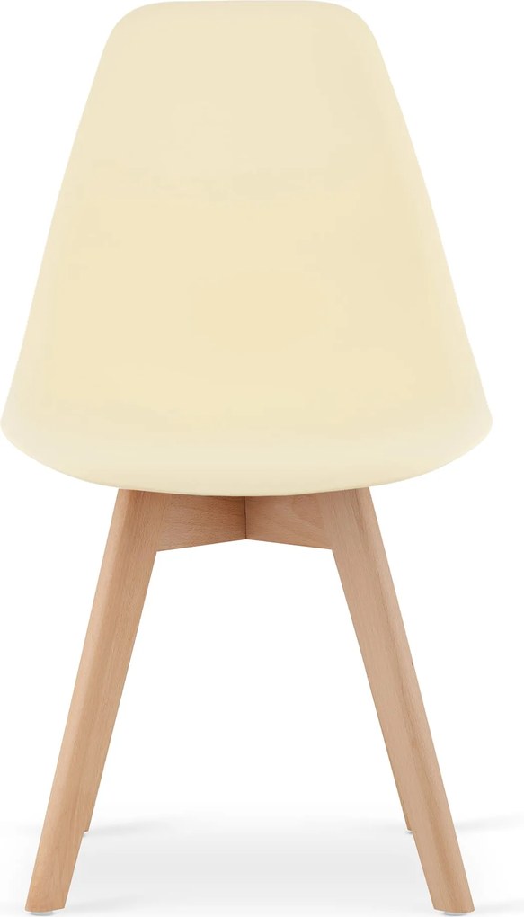 Kremowe krzesło KITO z bukowymi nogami