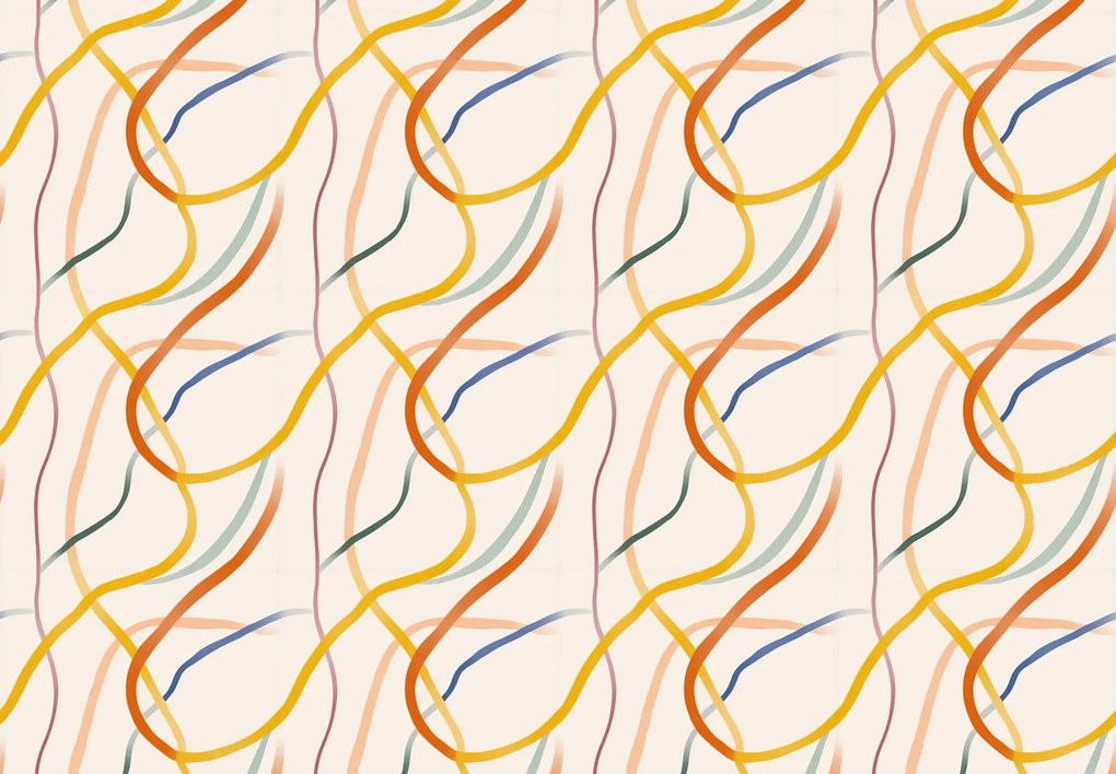 Fototapeta - Minimalistyczne kolorowe linie (196x136 cm)