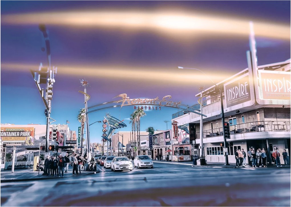 Obraz na szkle - ulica w Las Vegas (70x50 cm)