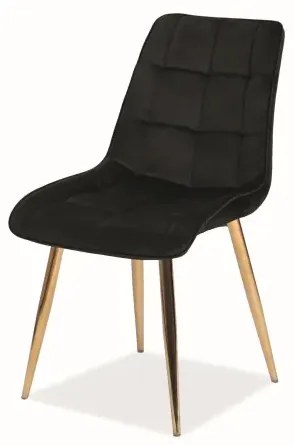 KRZESŁO CHIC VELVET ZŁOTY STELAŻ/CZARNY BLUVEL 19 SIGNAL