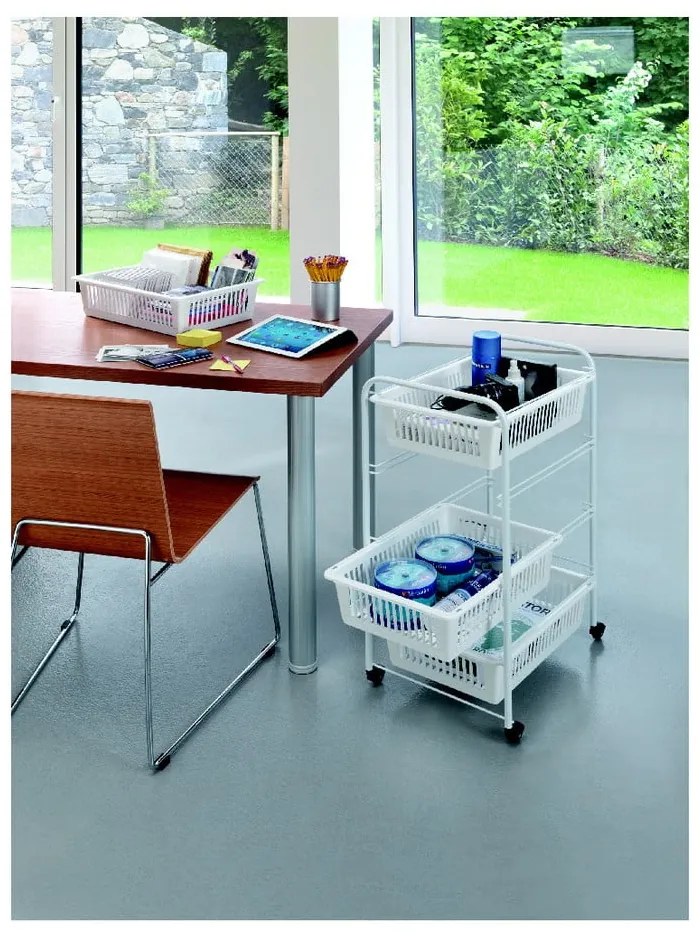Regał na kółkach z 4 koszykami Metaltex India, dł. 35 cm