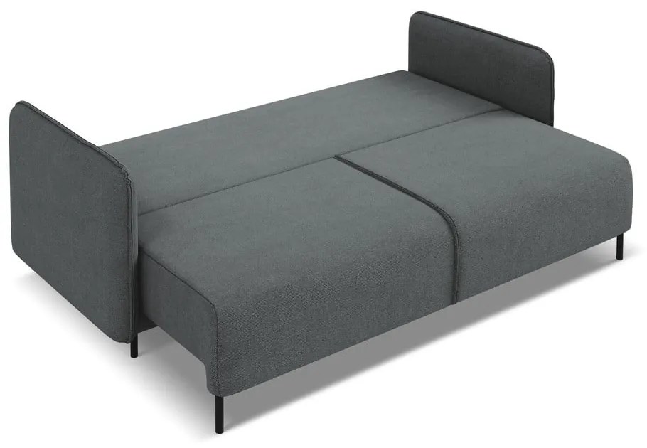 Ciemnoszara rozkładana/ze schowkiem sofa 226 cm Luana – Makamii