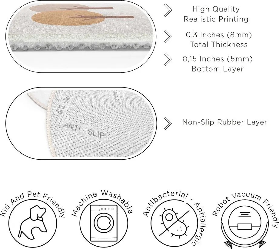 Beżowy dywan dziecięcy odpowiedni do prania ø100 cm Tractor World – Mila Home