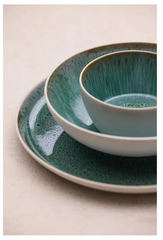 Biało-zielony kamionkowy talerz ø 27 cm Gastro White/Green – Bitz