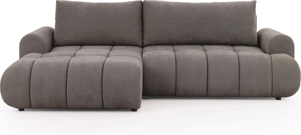 Narożnik Lutario Mini z funkcją spania lewostronny - szarobrązowa plecionka hydrofobowa Venice 2022