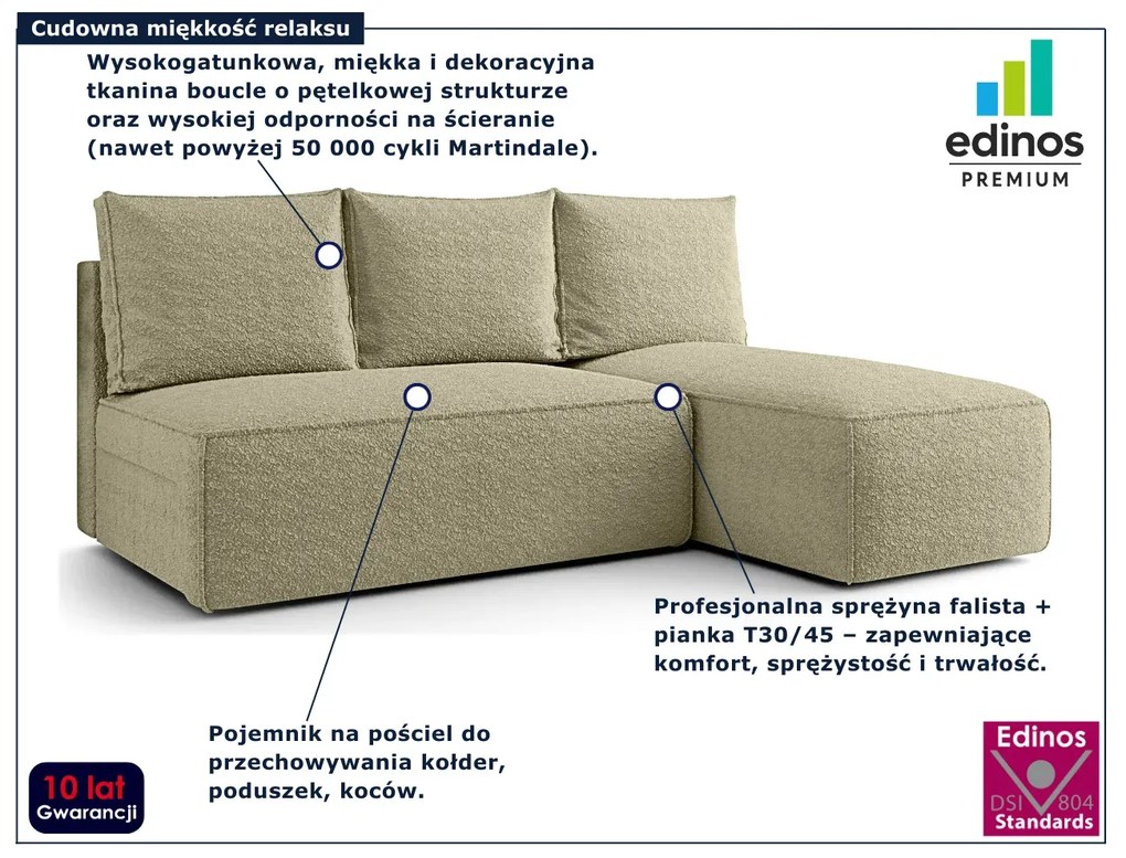 Ciemnobeżowy narożnik rozkładany T1-K02