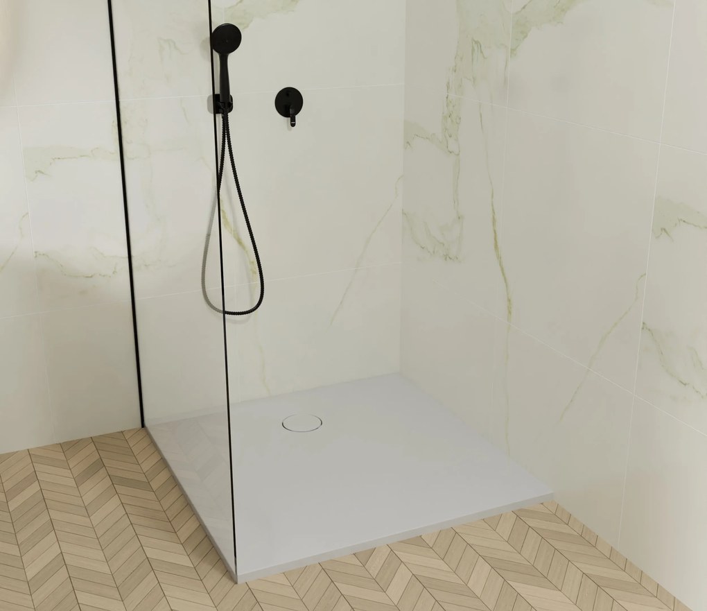 Brodzik kwadratowy z konglomeratu RONA Classic | Różne rozmiary | Różne kolory : Kolor - Beż matowy, Rozmiar - 90x90 cm