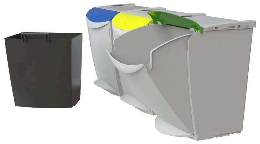 Denox Ekosystem Kosz na odpady segregowane 25 l, szary - mix