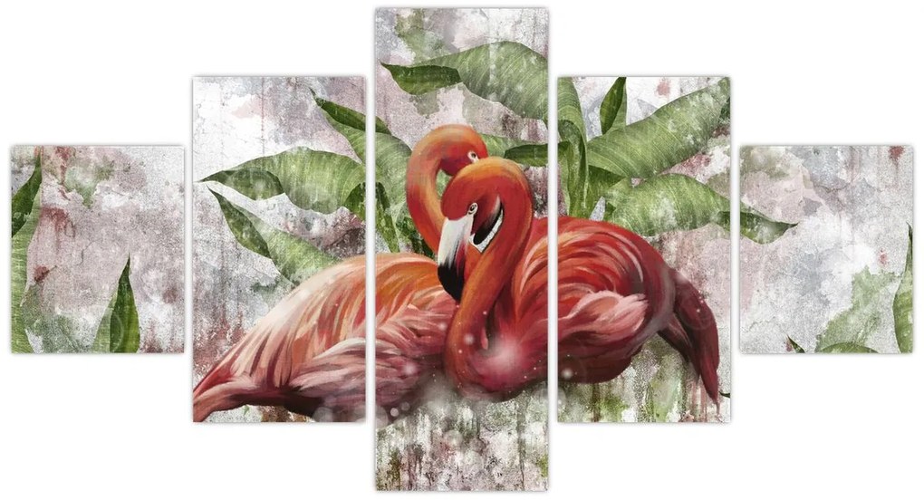 Obraz - Flamingi (125x70 cm)