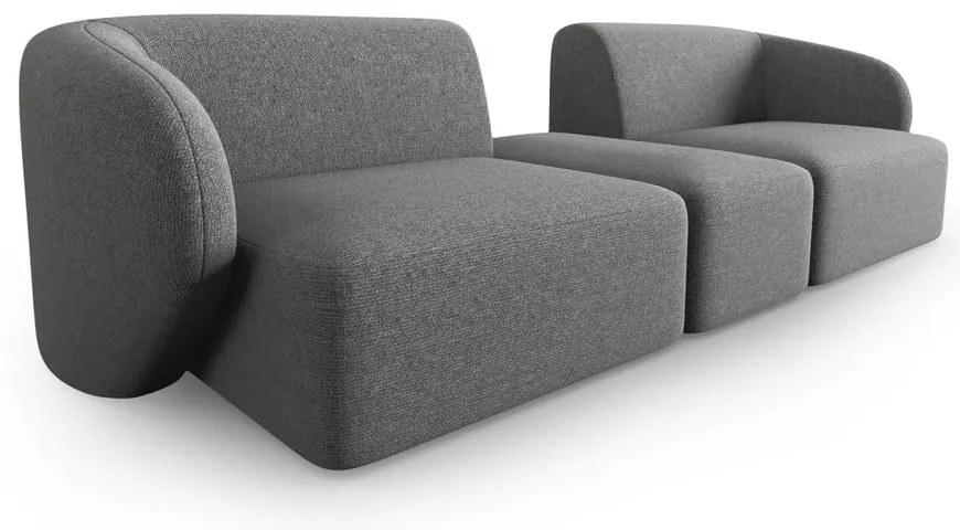 Szara sofa z tkaniny szenilowej 246 cm Paolo – Milo Casa