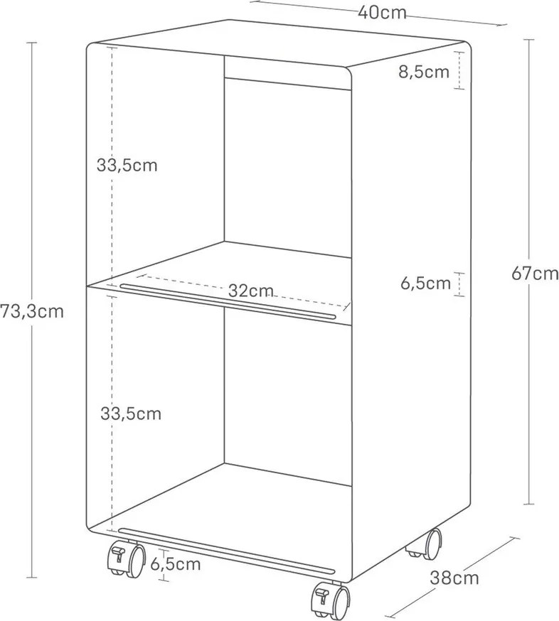 Czarny metalowy regał na kółkach 40x73x38 cm Tower – YAMAZAKI