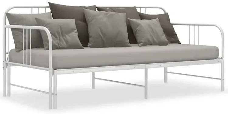 Białe Metalowe Łózko Rozkładane 90X200 Cm L6-G84