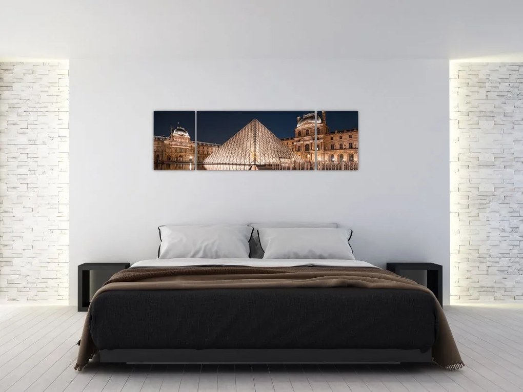 Obraz - Luwr w nocy (170x50 cm)