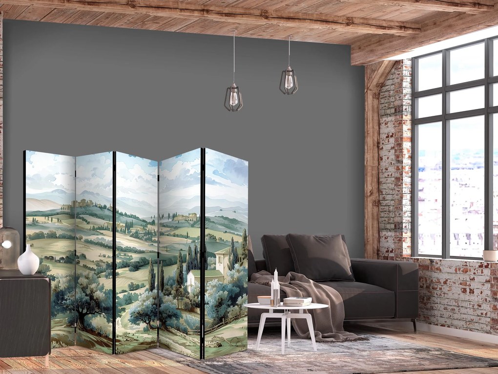 Parawan akustyczny Pejzaże 225x172 cm 5-częściowy beżowy ARTGEIST B